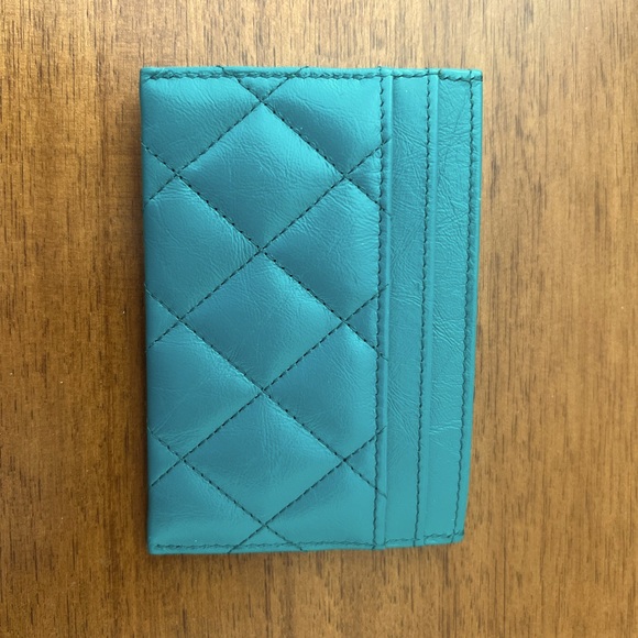 Chanel Quilted Cardholder - Green - Used Once, Like New with Box, Sleeve, Card - Picture 3 of 7